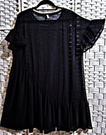 NLY - CUDNA OVERSIZOWA SIATECZKA Z UKOŚNĄ FALBANĄ ok 54