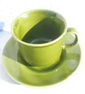 Porcelit Tułowice FILIŻANKA+SPODEK, zielona -12