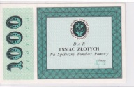 Polski Komitet Pomocy Społecznej , 13 x 8 cm cegiełka 1000 zł