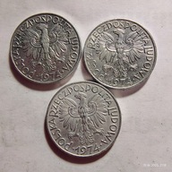 5 zł 1974- Rybak około mennicze, 3 sztuki.