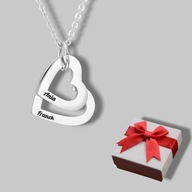 Naszyjnik dwa serca - grawer gratis - napis - prezent