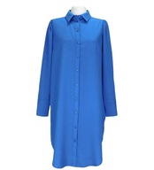 PIECES niebieska prosta luźna sukienka koszulowa 34/36