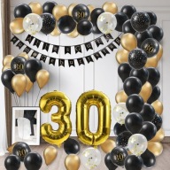 Balony Baner Cyfra 30 Dekoracja Urodzinowa 30 Urodziny