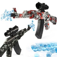 KARABIN AK-47 PISTOLET AUTOMATYCZNY NA KULKI ŻELOWE AKUMULATOROWY 7-8 mm
