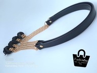 Uchwyty Glam do Obag Czarne za złotym łańcuszkiem