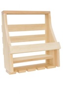 Półka na wino z miejscem na kieliszki – drewno naturalne, styl rustykalny