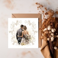 KARTKA OKOLICZNOŚCIOWA, ŚLUBNA, PAMIĄTKA ŚLUBNA - ŚLUBNE OBRĄCZKI