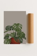 Plakat bez ramy 50x70 cm Prosty liść monstery – natura i minimalizm