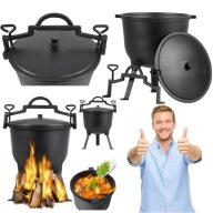 KOCIOŁEK ŻELIWNY GARNEK 8L WĘGIERSKI MYŚLIWSKI OGNISKO STOJĄCY GOCKOWIAK