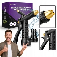 PISTOLET ZRASZACZ METALOWY MOSIĘŻNY REGULOWANY UCHWYT BLOKADA ZASIĘG 10M