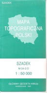 SZADEK - MAPA TOPOGRAFICZNA Z 1997 ROKU.