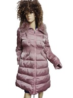 puchowy PŁASZCZ kurtka z futrem jenota 38/40