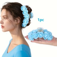 SPINKA KLAMERKA DO WŁOSÓW NIEBIESKA BOHO MAGIA RÓZE ZŁOTA VINTAGE DUŻA