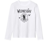 WEDNESDAY biała BLUZKA longsleeve bawełniana 134/140 NOWA