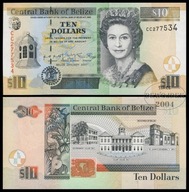 BNE - BELIZE 10 Dollars Dolarów 2001 CC 084011 # P62b # UNC