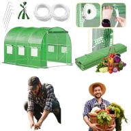 TUNEL FOLIOWY OGRODOWY OCYNKOWANY SZKLARNIA OGRODOWA FOLIAK UV-4 3x2x2m 6m2