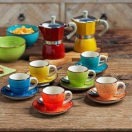 Komplet 6 Filiżanek 90 ml ze spodkami, talerzykami firmy Tognana Art&Pepper