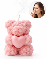 ZAPACHOWA Świeca sojowa Różowy MIŚ 6x5 Podziękowanie Prezent na WALENTYNKI