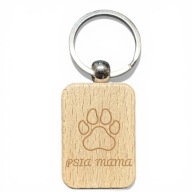 Drewniany brelok PSIA MAMA prezent dla miłośniczki psów grawer