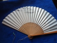 Japonia Zabytkowy, składany, ręcznie malowany wachlarz – Żurawie na niebie