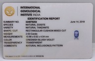 Naturalny tanzanit 2,63 ct - certyfikat IGI