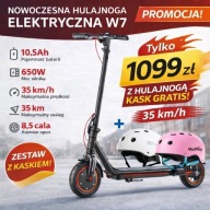 Pojazd elektryczny iScooter W7 350 W, prędkość 35 km/h, zasięg 30 km + kask