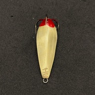 HyRyczki - błystki - gięta blacha mosiężne z czerwonym czubkiem - 30mm