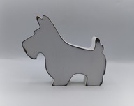 Terier Terrier piesek z drewna - figurka shabby chic - 18cm
