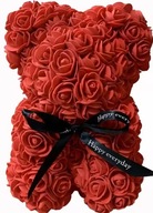 ELEGANCKI MIŚ Z RÓŻYCZEK DEALNY PREZENT NA DZIEŃ MAMY ROSE BEAR 25 CM
