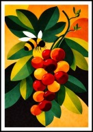 A2 PLAKAT DO KUCHNI JADALNI RESTAUTACJI PLAKAT WINOGRONO WINOGRONA PSZCZOŁA