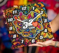 Zegar plexi z kolorową grafiką WOŚP | 34. Finał Sztab Białystok