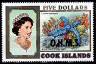 **806 COOK ISLANDS - NADRUKI URZĘDOWE 67 - NOMINAŁ 5$ = 7E - KORALOWCE