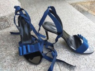 REISS nr 41-40 granatowo-czarne sandałki skóra nowe