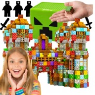 KLOCKI MAGNETYCZNE KOSTKI PIKSELE 3D KONSTRUKCYJNE +PUDEŁKO MINECRAFT 150EL