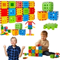 WAFLE KONSTRUKCYJNE KLOCKI GOFRY DUZE DLA MALYCH DZIECI ADUSIE XXL 90 EL