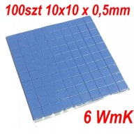 Termopad 100szt 10x10 x 0,5mm 6WmK Taśma Termoprzewodząca CPU GPU Cięty
