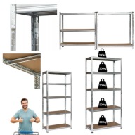 REGAŁ MAGAZYNOWY METALOWY WARSZTAT SKRĘCANY GARAŻ PIWNICA BIURO 180x100x60