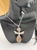 Rękodzieło: aniołek z krzemienia pasiastego – naszyjnik – pudełko