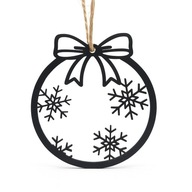 BOMBKA ŚWIĄTECZNA - Płatki śniegu Czarna ozdoba na choinkę Na prezent 10cm