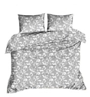 pościel z bawełny 200x200 + 2x70x80 + 2x40x40 guzik B 92 esprit szary