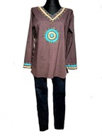 Bawełniana bluzka vintage z cekinami r. L