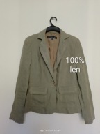 Żakiet lniany len S khaki damski
