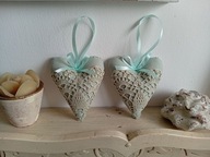 KORONKOWE SERCA DUŻE ZAWIESZKI BAWEŁNA KOMPLET 2 SZTUKI