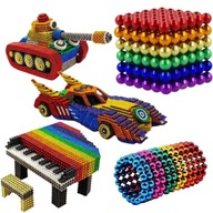 KULKI MAGNETYCZNE 216 SZTUK 3MM TĘCZOWE DZIECI KLOCKI KOLOROWE PREZENT