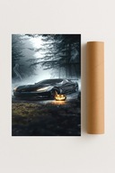 Plakat bez ramy 21x30cm Chevrolet Corvette C7 Halloween Auto Mrok Design