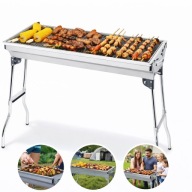 GRILL WĘGLOWY SKŁADANY STAL NIERDZEWNA DUŻY LEKKI WYTRZYMAŁY