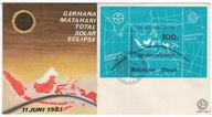 FDC Indonezja 1983 Znaczki Blok 50 astronomia zaćmienie Słońca kosmos