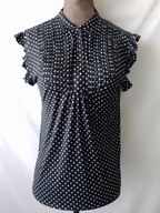 Bluzka czarna w białe groszki - M