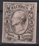 1855 Saksonia Mi 11 P próba na papierze kartonowym