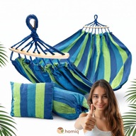 HAMAK OGRODOWY ZE STELAŻEM HUŚTAWKA DWUOSOBOWY BRAZYLIJSKI 200KG 250X155